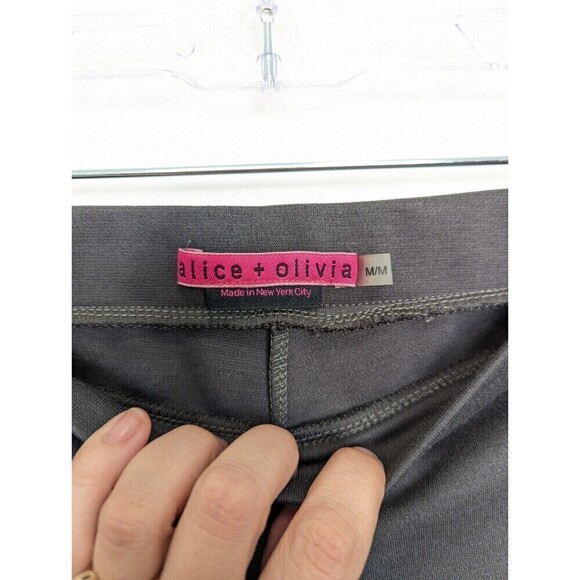 Alice Olivia Ponte Pants Gray Snap Ankle Size Medium - Picture 7 of 12